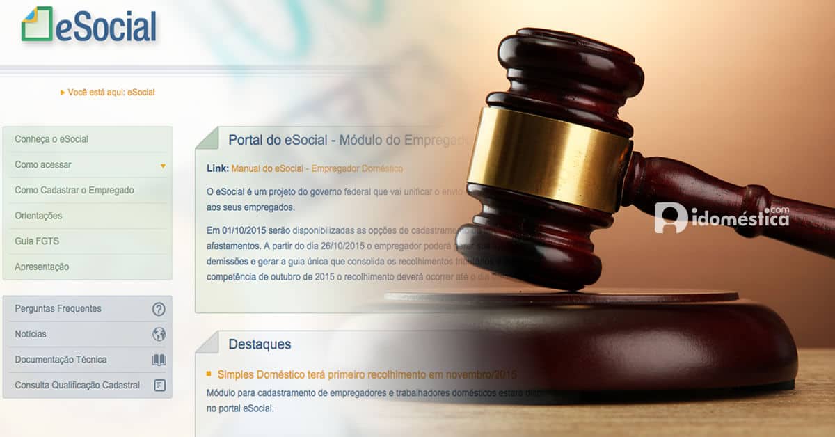 esocial-simples-domestico-empregada-domestica A partir de 01/10 entra em vigor o eSocial para empregados domésticos. Na mesma data, passa a valer os novos direitos das domésticas e o Simples Doméstico. O primeiro pagamento do novo recolhimento deverá ser feito dia 06/11/2015.