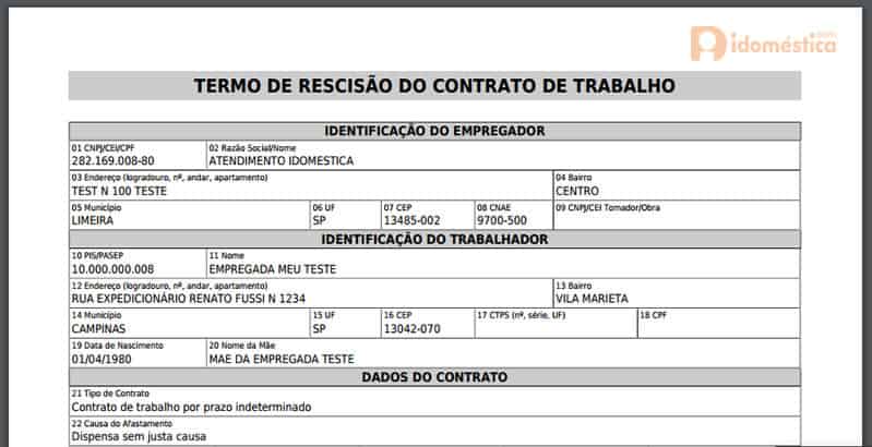 As 10 maiores Dúvidas Sobre o eSocial em 2016 Modelo de TRCT (Termo de Rescisão do Contrato de Trabalho) para rescisão de empregados domésticos