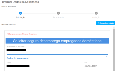 Seguro Desemprego Online - Doméstica Pode Solicitar Benefício passo a passo solicitação seguro desemprego empregada doméstica online 4/4